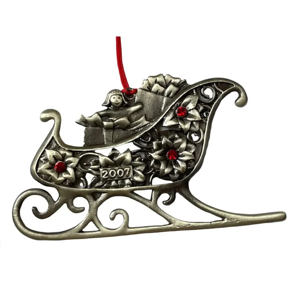 Vintage 2007 Anuall Pewter Avon  Ornament Sleight